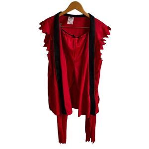 Spirit Halloween Adult‎ Size MED Red Pirate Costume/ Karate Costume